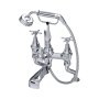 Perrin & Rowe Deco Deck-Mounted Bath-Shower Mixer with Handshower and Crosstop Handles - Chrome