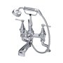Perrin & Rowe Deco Deck-Mounted Bath-Shower Mixer with Handshower and Lever Handles - Chrome