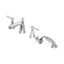 Perrin & Rowe Deco Four-Hole Bath-Shower Mixer with Lever Handles - Chrome