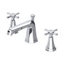 Perrin & Rowe Deco Three-Hole Basin Mixer with Crosstop Handles - Chrome