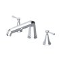 Perrin & Rowe Deco Three-Hole Deck-Mounted Bath Filler with Lever Handles - Chrome