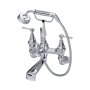 Perrin & Rowe Deco Wall-Mounted Bath-Shower Mixer with Handshower and Lever Handles - Chrome