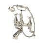 Perrin & Rowe Deco Deck-Mounted Bath-Shower Mixer with Handshower and Crosstop Handles - Nickel