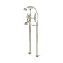 Perrin & Rowe Deco Floor-Mounted Bath-Shower Mixer with Handshower and Lever Handles - Nickel