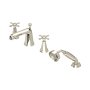 Perrin & Rowe Deco Four-Hole Bath-Shower Mixer with Crosstop Handles - Nickel