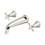 Perrin & Rowe Deco Three-Hole Wall-Mounted Bath Filler with Crosstop Handles - Nickel