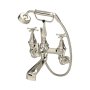 Perrin & Rowe Deco Wall-Mounted Bath-Shower Mixer with Handshower and Crosstop Handles - Nickel