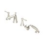 Perrin & Rowe Deco Four-Hole Bath-Shower Mixer with Lever Handles - Pewter