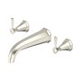 Perrin & Rowe Deco Three-Hole Wall-Mounted Bath Filler with Lever Handles - Pewter