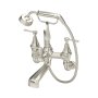 Perrin & Rowe Deco Wall-Mounted Bath-Shower Mixer with Handshower and Lever Handles - Pewter