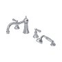 Perrin & Rowe Georgian Four-Hole Deck-Mounted Bath Set with Country Spout and Lever Handles - Chrome