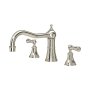 Perrin & Rowe Georgian Three-Hole Deck-Mounted Bath Set with Country Spout and Lever Handles - Nickel