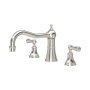 Perrin & Rowe Georgian Three-Hole Deck-Mounted Bath Set with Country Spout and Lever Handles - Pewter