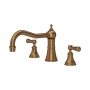 Perrin & Rowe Georgian Three-Hole Deck-Mounted Bath Set with Country Spout and Lever Handles - English Bronze