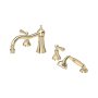 Perrin & Rowe Georgian Four-Hole Deck-Mounted Bath Set with Country Spout and Lever Handles - Gold