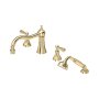 Perrin & Rowe Georgian Four-Hole Deck-Mounted Bath Set with Country Spout and Lever Handles - Polished Brass