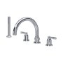 Perrin & Rowe Langbourn Four-Hole Deck-Mounted Bath Set with Handshower - Chrome