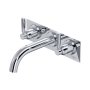 Perrin & Rowe Langbourn Three-Hole Wall-Mounted Bath Set on Back Plate - Chrome