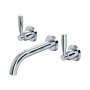 Perrin & Rowe Langbourn Wall-Mounted Three-Hole Basin Set - Chrome