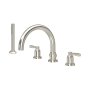 Perrin & Rowe Langbourn Four-Hole Deck-Mounted Bath Set with Handshower - Pewter