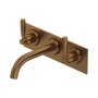 Perrin & Rowe Langbourn Wall-Mounted Three-Hole Basin Set on Back Plate - English Bronze
