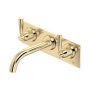 Perrin & Rowe Langbourn Wall-Mounted Three-Hole Basin Set on Back Plate - Gold
