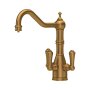 Perrin & Rowe Provence Sink Mixer with Filtration (Three Lever) - Aged Brass