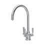 Perrin & Rowe Langbourn Sink Mixer with Filtration (Three Lever) - Chrome