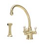 Perrin & Rowe Etruscan Sink Mixer with Filtration and Rinse - Polished Brass