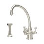 Perrin & Rowe Etruscan Sink Mixer with Filtration and Rinse - Pewter