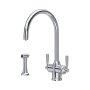 Perrin & Rowe Langbourn Sink Mixer with Filtration and Rinse (Two Lever) - Chrome