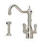Perrin & Rowe Provence Sink Mixer with Filtration and Rinse (Three Lever) - Nickel