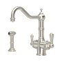 Perrin & Rowe Provence 3-in-1 Instant Hot Water Tap with Rinse - Pewter