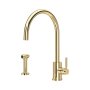 Perrin & Rowe Juliet Single Lever Sink Mixer with Rinse - Polished Brass