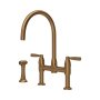 Perrin & Rowe Langbourn Bridge Sink Mixer with Rinse - English Bronze