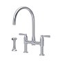 Perrin & Rowe Langbourn Bridge Sink Mixer with Rinse - Chrome