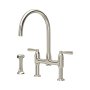 Perrin & Rowe Langbourn Bridge Sink Mixer with Rinse - Nickel
