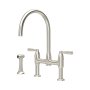 Perrin & Rowe Langbourn Bridge Sink Mixer with Rinse - Pewter