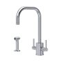 Perrin & Rowe Juliet Square Monobloc Sink Mixer with Rinse - Chrome