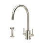 Perrin & Rowe Juliet Round Monobloc Sink Mixer with Rinse - Nickel