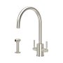 Perrin & Rowe Juliet Round Monobloc Sink Mixer with Rinse - Pewter