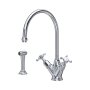 Perrin & Rowe Phoenician Monobloc Sink Mixer with Rinse (Crosstop) - Chrome