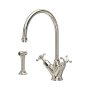 Perrin & Rowe Phoenician Monobloc Sink Mixer with Rinse (Crosstop) - Nickel