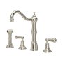 Perrin & Rowe Provence Widespread Sink Mixer with Rinse - Nickel