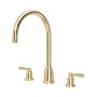 Perrin & Rowe Langbourn Widespread Sink Mixer - Polished Brass