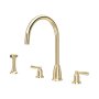 Perrin & Rowe Langbourn Widespread Sink Mixer with Rinse - Gold