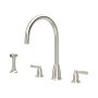 Perrin & Rowe Langbourn Widespread Sink Mixer with Rinse - Pewter