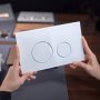 Geberit Sigma40 Round Dual Flush Plate - White Glass