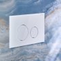 Geberit Sigma40 Round Dual Flush Plate - White Glass