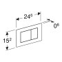 Geberit Sigma40 Square Dual Flush Plate - White Glass
